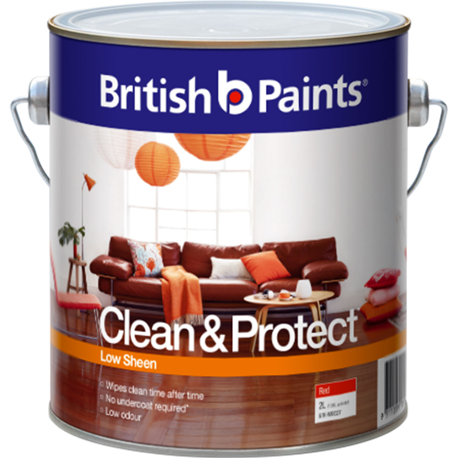 British Paints 2L Clean And Protect Low Sheen Red Interior Paint product image