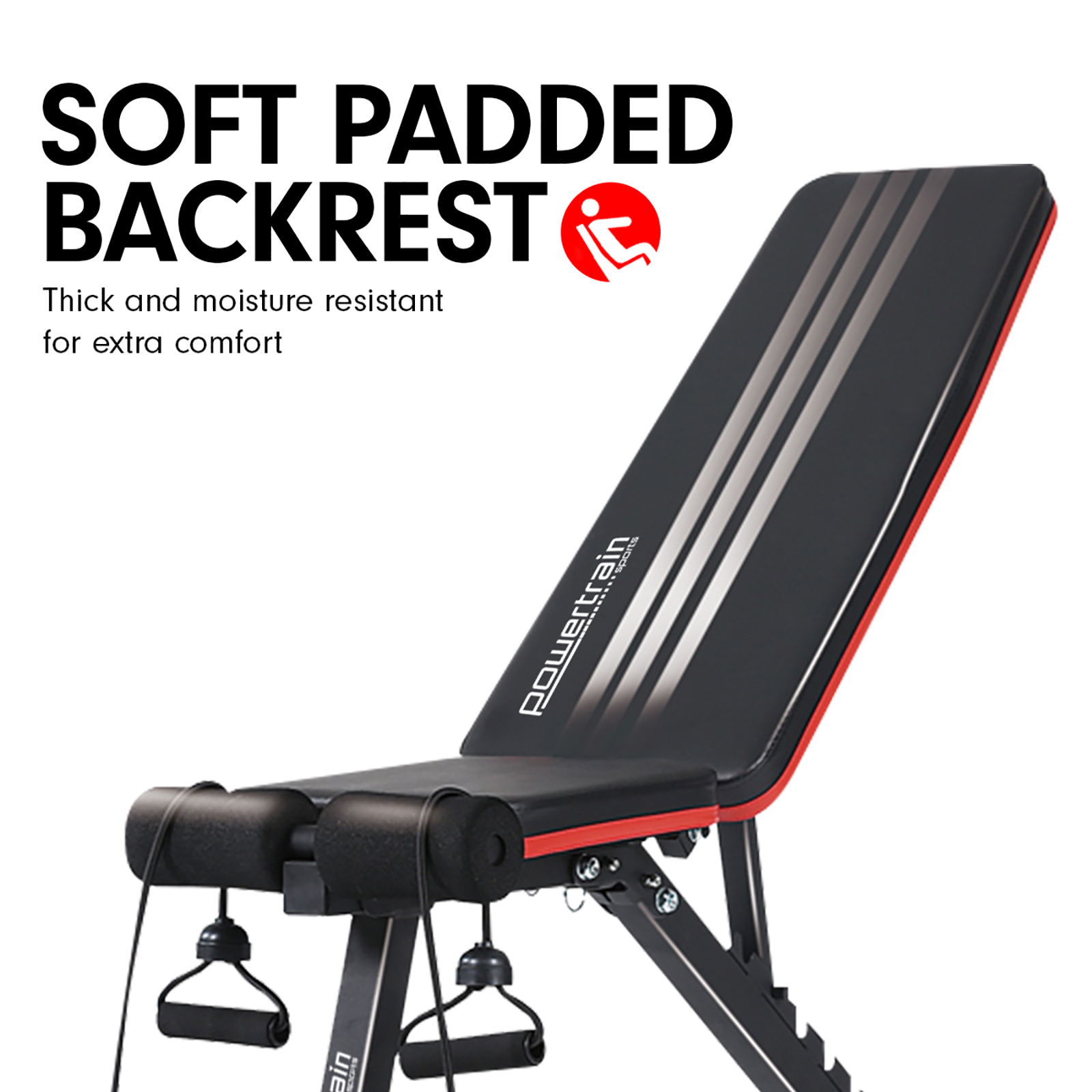 PowerTrain Adjustable Incline Decline Flat Home Gym Bench Bunnings Australia