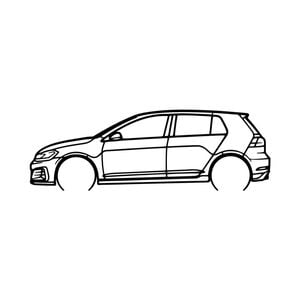 Ignite Laser Volkswagen Golf 7 GTI Tcr Silhouette Metal Wall Art Rustic Metal 23.6inch/60cm