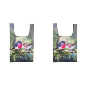 2x Ashdene Aus Small Birds Reusable Shopping Tote Bag Robin Animal Art
