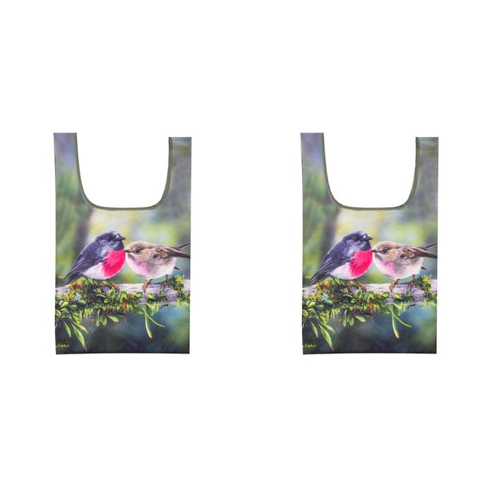 2x Ashdene Aus Small Birds Reusable Shopping Tote Bag Robin Animal Art