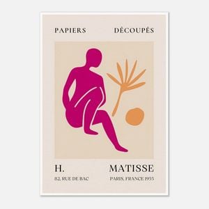 Galrie Papiers Découpés H. Matisse Art Print Pink Silhouette (1955), Poster Only, 70 x 100cm (28 x 40inch)