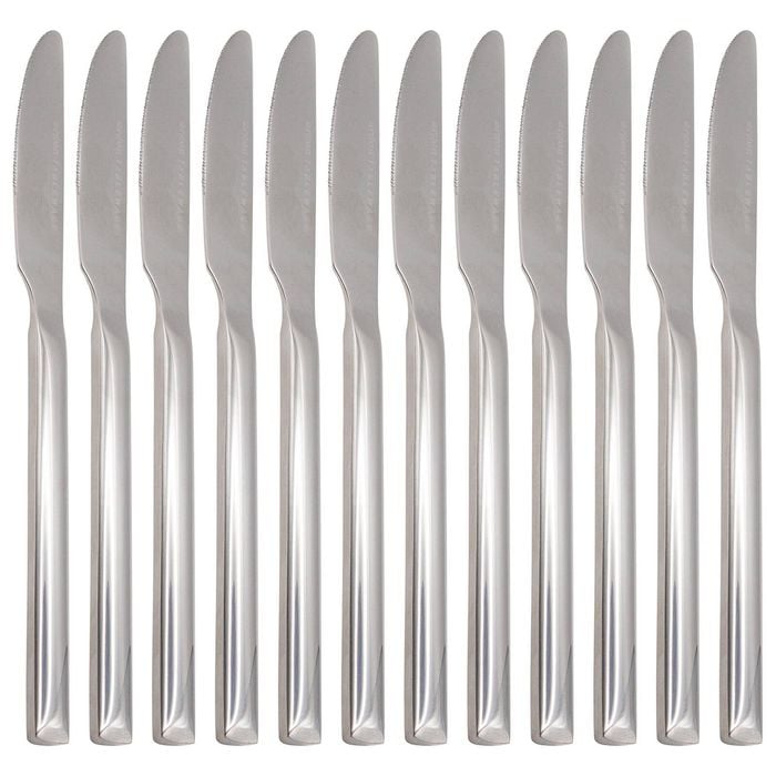 Tondo Stainless Steel Dinner Knives - 23cm - 24x Durable Rust Resistant Stainless Steel Dishwasher Safe Flatware Set