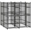 vidaXL Outdoor Dog Kennel Steel Garden Puppy Pet Enclosure Supply Cage House