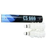 Cosco CS 666 Feather Badminton Shuttlecock (White, Medium Speed)  | High Durability | Standard Grade | Pack Of 10