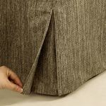 CottonMore Premium Quality Bed Skirt Valance including Cotton Fabric Go Over Bed Base Brown - Single