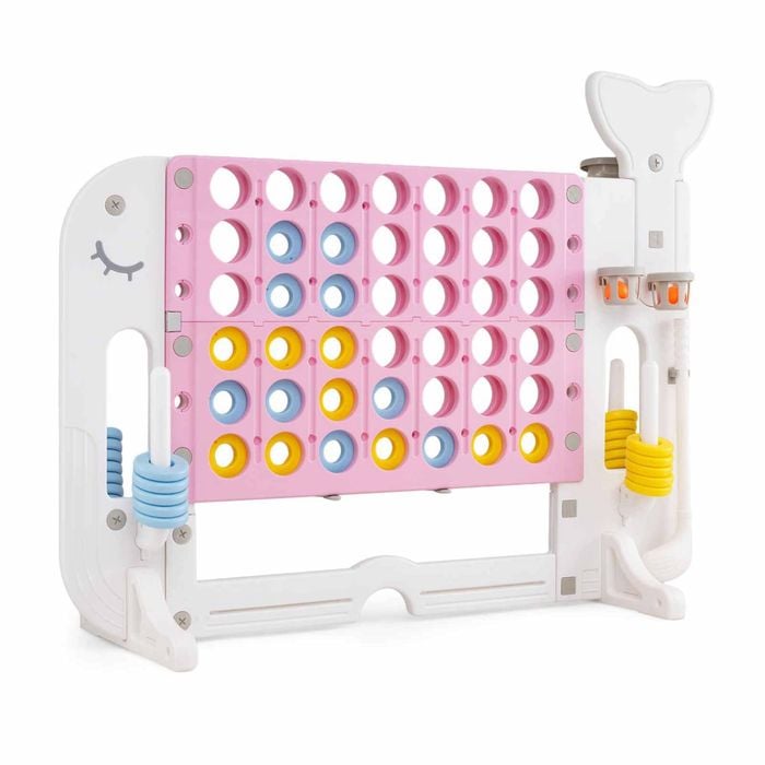 Costway Kid Giant 4-in-a Row Jumbo 4-to-score Game Basketball Hoop Pink