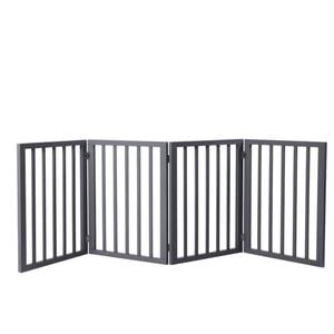 Pawz 4-Panel Wooden Foldable Pet Gate Grey