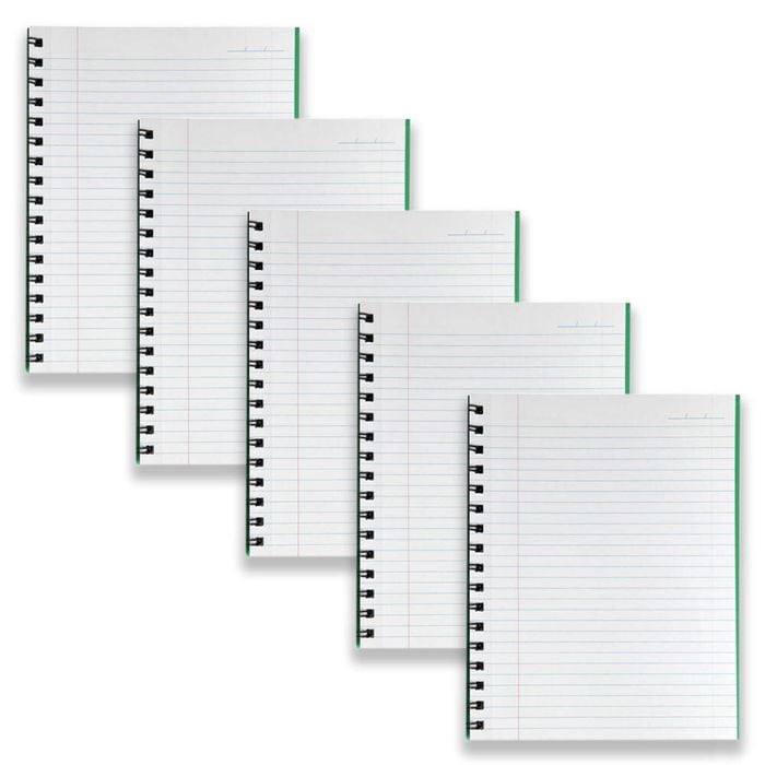 5pc Spirax 511 Hard Cover Notebook Writing Stationery Twin Wire 200-pages Green