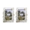 2x Urban Products Garden Floral White Decorative Photo Frame 4x6inch