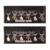 2x 6pc Bread and Butter Alloy/Steel Santa/HO Wine Charms Drink Tag/Marker Set