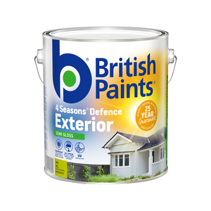 British Paints 4L Mid Base Semi Gloss 4 Seasons Exterior Paint - 4L