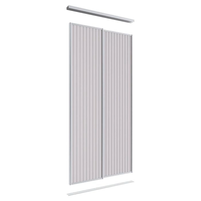 Lugna 2400 x 1200mm Clear Anodised VJ Panels Wardrobe Double Sliding Doors