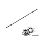 120cm Weight Bar - Barbell Bar With 2 Collars - Standard 25mm Diameter Home Gym