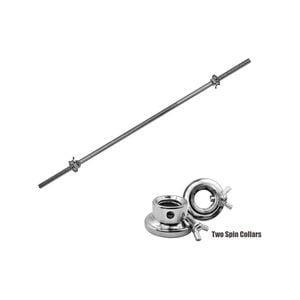 120cm Weight Bar - Barbell Bar With 2 Collars - Standard 25mm Diameter Home Gym