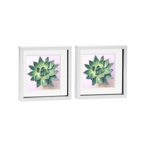 Nicola Spring 10" x 10" White 3D Box Photo Frames - 8" x 8" Mount - Pack of 2