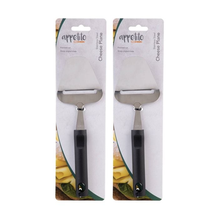 2pk Appetito Stainless Steel Cheese Plane Kitchen Tool W/ Black Handle