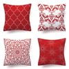 Set of 4 Luxton Flannel Home Decoration Cushion Covers (Red)