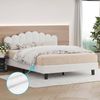 ALFORDSON Bed Frame Queen Boucle White Mattress Base