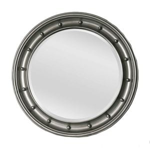 Belle Clive Hanging Wall Mirror Round 90cm - Burnt Silver