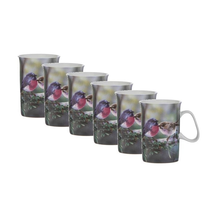6x Ashdene Aus Small Birds Drinking Mug Cup Pink Robin Animal Photography