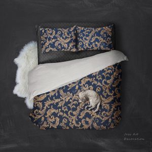 3D Gold Leaf Pattern Quilt Cover Set Bedding Set Pillowcases  12