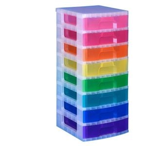 Scrapbook Drawers Tower With 8x9.5 Litre Assorted Coloured Drawers By Really Useful Boxes