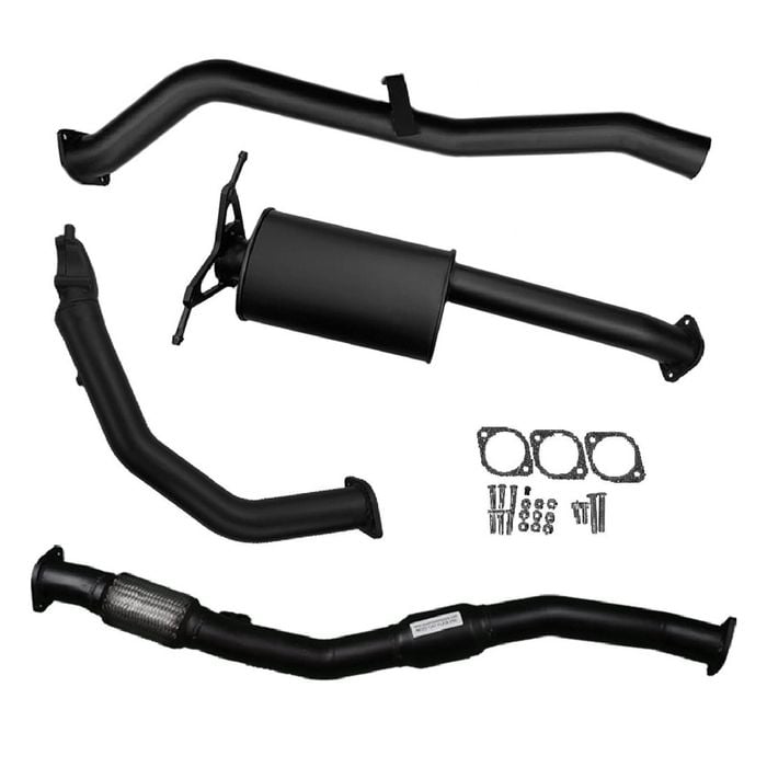 Ignite Exhausts Turbo Back For Nissan D22 Navara 3l 3" Cat & Muffler Black Aluminised Steel