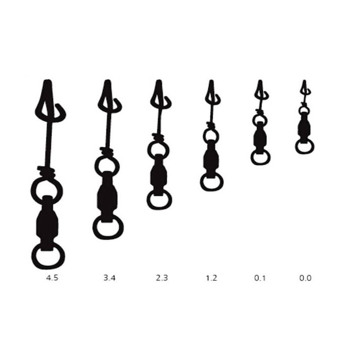 Mustad Ultrapoint Fastach Clips with Ball Bearing Swivel Size 1.2 8 Clips