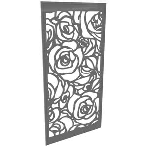 ProtectorAl 300-940w x 941-1840h Light Charcoal Roses Framed Composite Decorative Panel