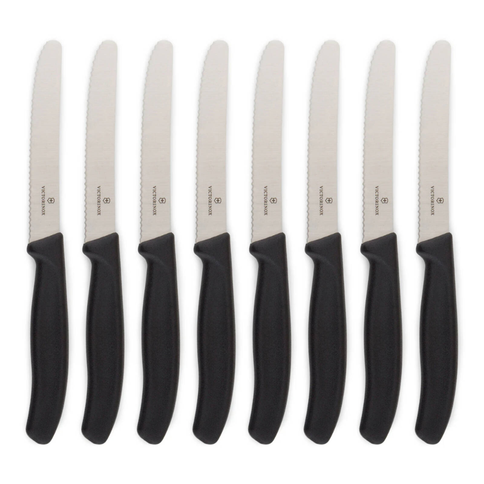 Victorinox Steak Tomato Knife Pistol Grip 11cm Black Set x 8 Knives Bunnings Australia