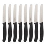Victorinox Steak & Tomato Knife Pistol Grip 11cm Black Set x 8 Knives