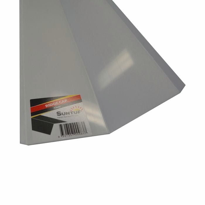 Suntuf 3.0m Clear Polycarbonate Universal Ridge Cap