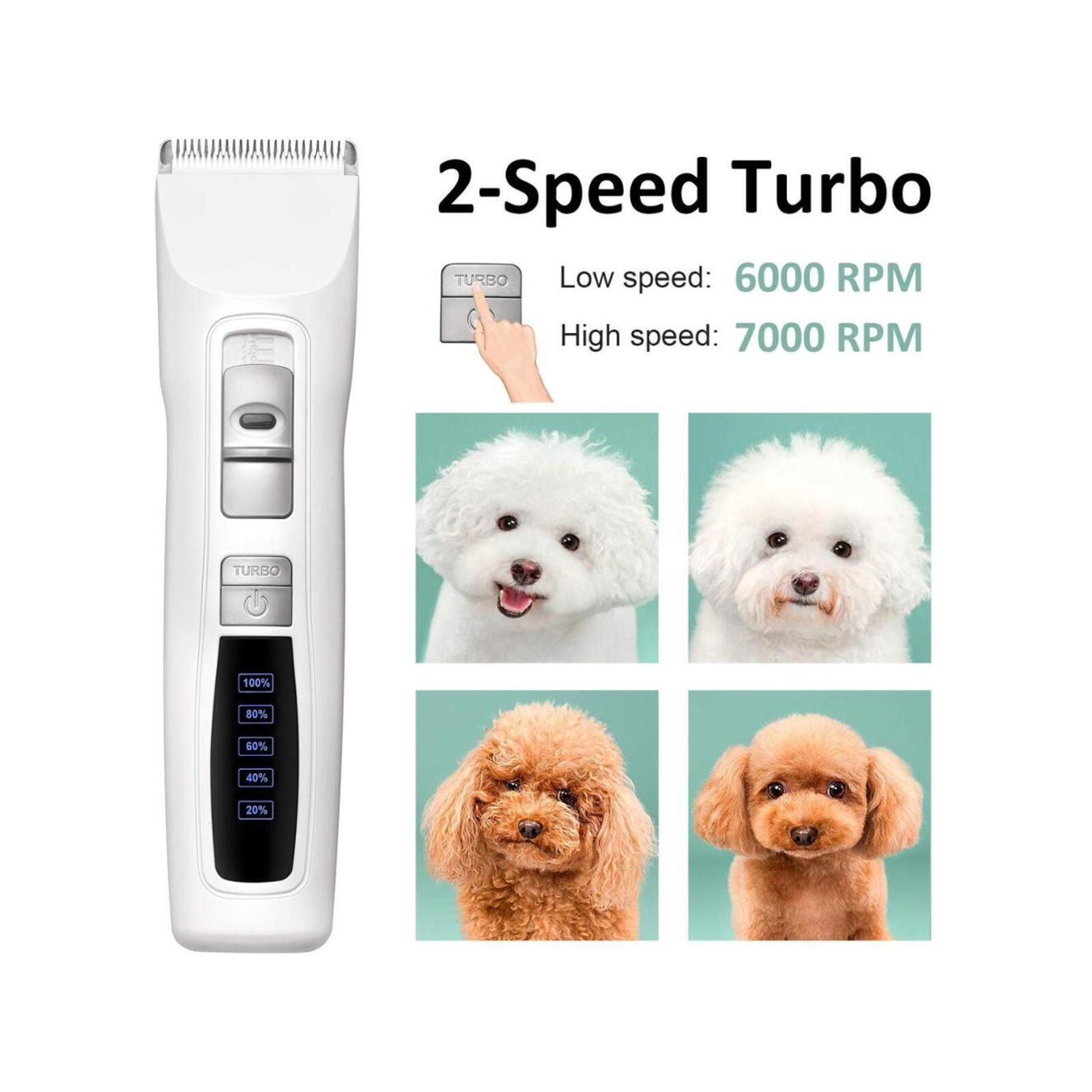 YES4PETS Pet Electric Dog Pet Clipper Kit Blade Set Cat Animal Hair Grooming Cordless White Bunnings Australia