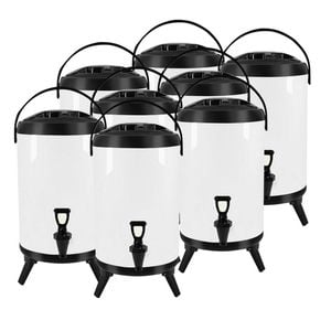 SOGA 8X Stainless Steel Insulated Beverage Dispenser with Tap 14L White
