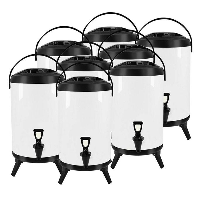 SOGA 8X Stainless Steel Insulated Beverage Dispenser with Tap 14L White