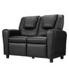 Keezi Kids Recliner Chair 2 Seats PU Leather Sofa Lounge Couch Armchair Black