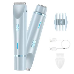 Catzon 2 in 1 Electric Shaver for Women Rechargeable Electric Razors for Leg Arm Underarm-Blue