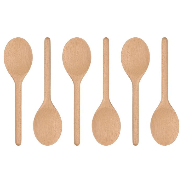 Argon Tableware Wooden Cooking Spoons - 20cm - Pack of 6