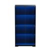 Ufurniture 160cm Display Cabinet with LED Light and Glass Doors 4-Tier Hallway Shelves Cabinet Bookshelf Storage Organizer Black