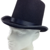 BLACK TOP HAT Costume Mad Hatter Party Wedding Magician Formal Trilby Fedora