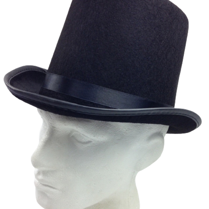 BLACK TOP HAT Costume Mad Hatter Party Wedding Magician Formal Trilby Fedora