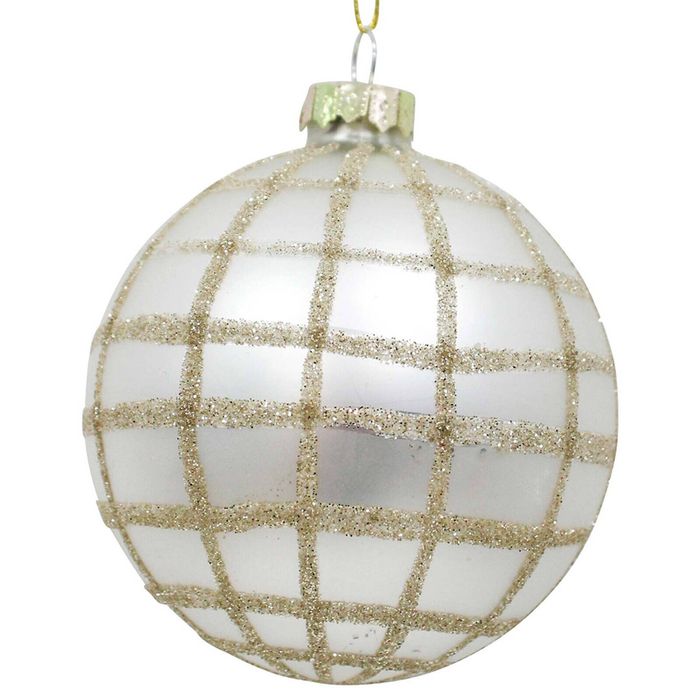 LVD Glass Bauble Tartan Seasonal Christmas Decoration Hanging Home Decor