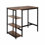 Levede 3-Tier Wooden High Table with Storage Shelves