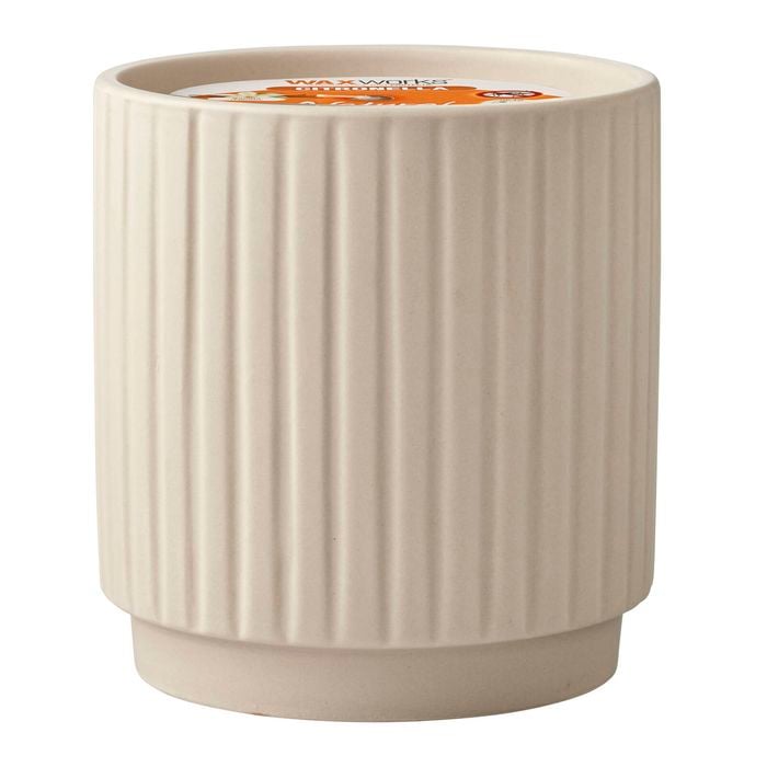 Waxworks Cream Pinstripe Citronella Candle