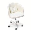Swivel Vanity Chair Height Adjustable Upholstered Office Chair with Cushion Back