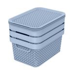 Ezy Storage 5L Mode Decorative Basket With Lid - 3 Pack
