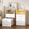 Alfordson 2x Dressing Table Stool Bedside Table Wood