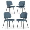 Familand Dining Chairs Set of 4 Padded Seat Kitchen Living Room Chair Corduroy in Blue