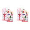 2x 2pc Porto 100% Cotton Night Before Oven Mitts 32x18cm Multi-Coloured